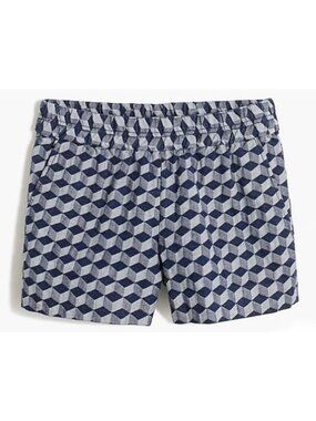 J. Crew Factory Boardwalk Geometric Shorts Size 0 Elastic Waist 3” Inseam Cotton